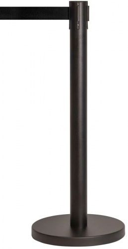 Стойка ограждения с вытяжной лентой (черная), 5 м., сталь окрашенная в Пятигорске - картинка, изображение, фото